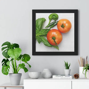 Vegetables Tomato and Basil Gallery Canvas Wraps - Dipaliz - Posters Prints & Visual Artwork