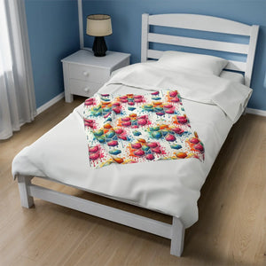 Geometric Velveteen Plush Blanket – Cozy Decor - Dipaliz - Blankets