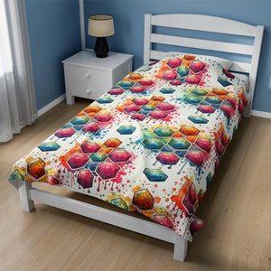Geometric Velveteen Plush Blanket – Cozy Decor - Dipaliz - Blankets