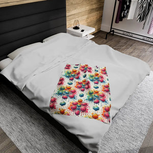 Geometric Velveteen Plush Blanket – Cozy Decor - Dipaliz - Blankets