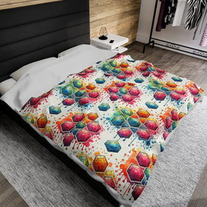 Geometric Velveteen Plush Blanket – Cozy Decor - Dipaliz - Blankets