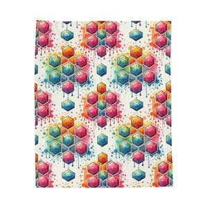 Geometric Velveteen Plush Blanket – Cozy Decor - Dipaliz - Blankets