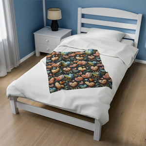 Colorful Hearts Blanket – Plush Velveteen - Dipaliz - Blankets