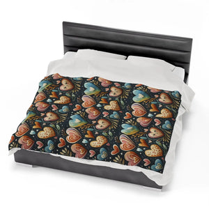 Colorful Hearts Blanket – Plush Velveteen - Dipaliz - Blankets