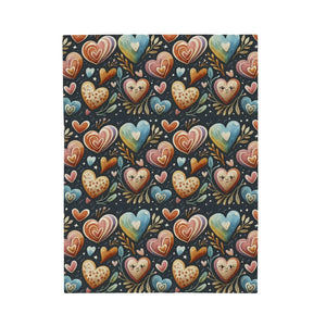 Colorful Hearts Blanket – Plush Velveteen - Dipaliz - Blankets