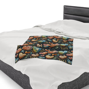 Colorful Hearts Blanket – Plush Velveteen - Dipaliz - Blankets