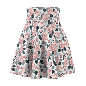 Pink Roses Skater Skirt - Versatile Fit Floral Style - Dipaliz - Skirts