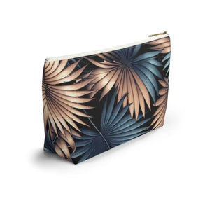 Toiletry Bag - Tropical Palm Leaves Women’s Fashion - Dipaliz - Large / White Zipper - Cosmetic & Bags