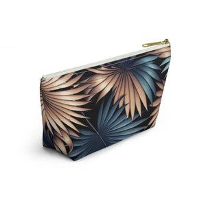 Toiletry Bag - Tropical Palm Leaves Women’s Fashion - Dipaliz - Small / White Zipper - Cosmetic & Bags