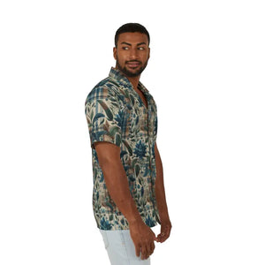 Men’s Floral Plaid Hawaiian Camp Shirt - Cool Summer Style - Dipaliz - Shirts