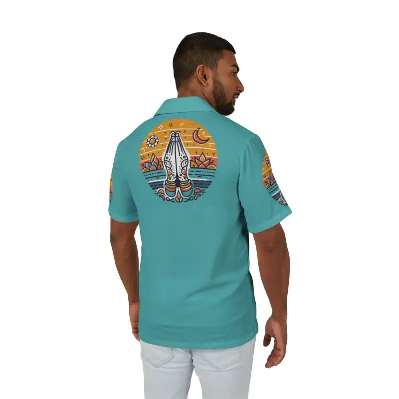 Dive Into Summer Vibes with Men’s Namaste Hawaiian Camp Shirt