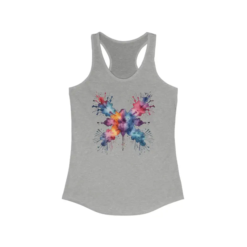 Stunning Vibrant Abstract Racerback Tank for Women - s / Heather Grey Top