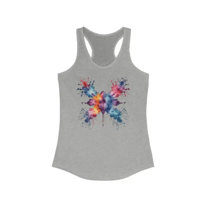 Stunning Vibrant Abstract Racerback Tank for Women - s / Heather Grey Top