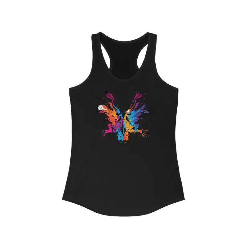 Turn Heads with Vibrant Abstract Racerback Tank - Xs / Solid Black Top