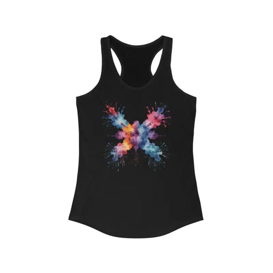 Stunning Vibrant Abstract Racerback Tank for Women - Xs / Solid Black Top