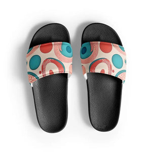 Abstract Colorful Circles Women’s Slides - Vibrant Summer Style - Dipaliz - Black / 5.5 - Sandals