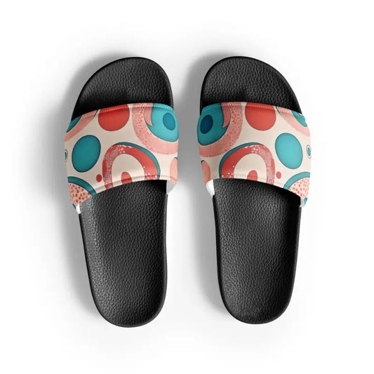 Step Into Summer with Abstract Colorful Circle Slides - Black / 5.5 Shoes