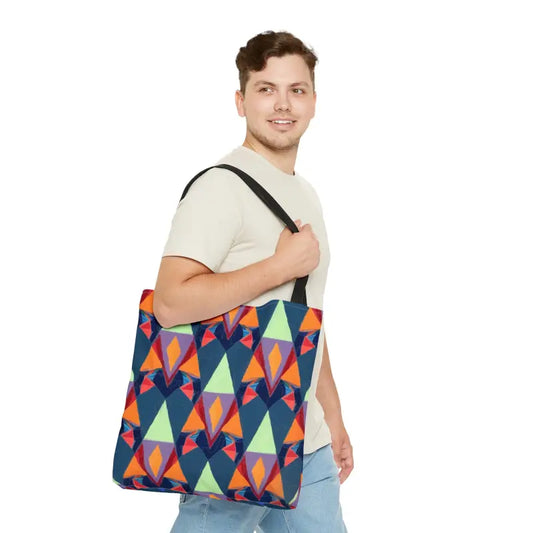 Vibrant Abstract Colorful Triangles Tote for Bold Style - Large Bags