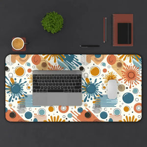 Vibrant Abstract Desk Mat - Radiant Burst Style - Dipaliz - 16’’ × 32’’ - Mouse Pads