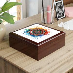 Geometric Pattern Jewelry Box - Colorful Storage Solution - Dipaliz