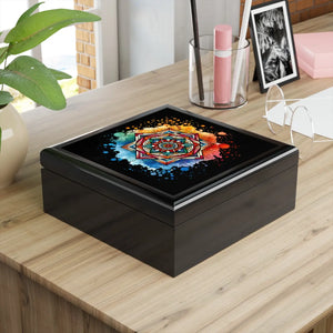 Geometric Pattern Jewelry Box - Colorful Storage Solution - Dipaliz