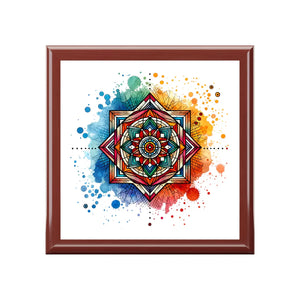 Geometric Pattern Jewelry Box - Colorful Storage Solution - Dipaliz