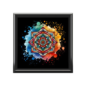 Geometric Pattern Jewelry Box - Colorful Storage Solution - Dipaliz