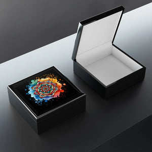 Geometric Pattern Jewelry Box - Colorful Storage Solution - Dipaliz
