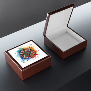 Geometric Pattern Jewelry Box - Colorful Storage Solution - Dipaliz