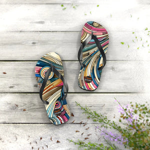 Vibrant Stripes Flip Flops - Cushioned Footbed Summer - Dipaliz - Slippers
