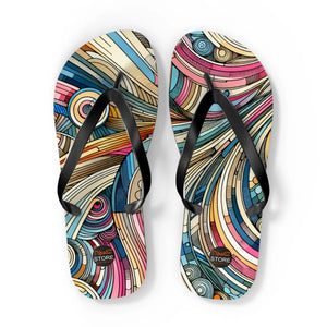 Vibrant Stripes Flip Flops - Cushioned Footbed Summer - Dipaliz - Slippers