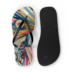 Vibrant Stripes Flip Flops - Cushioned Footbed Summer - Dipaliz - Slippers