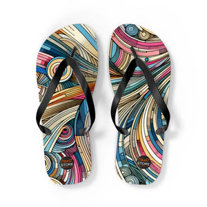 Vibrant Stripes Flip Flops - Cushioned Footbed Summer - Dipaliz - Slippers