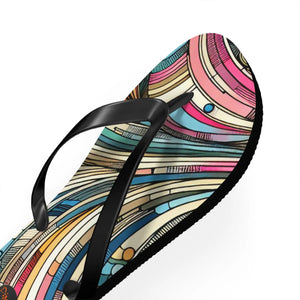 Vibrant Stripes Flip Flops - Cushioned Footbed Summer - Dipaliz - Slippers