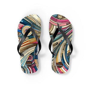 Vibrant Stripes Flip Flops - Cushioned Footbed Summer - Dipaliz - Slippers