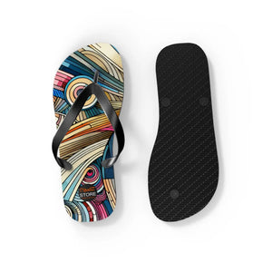 Vibrant Stripes Flip Flops - Cushioned Footbed Summer - Dipaliz - Slippers