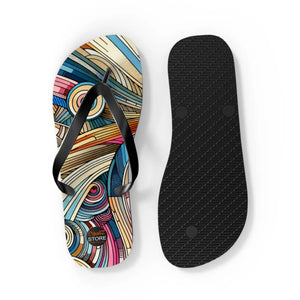 Vibrant Stripes Flip Flops - Cushioned Footbed Summer - Dipaliz - Slippers