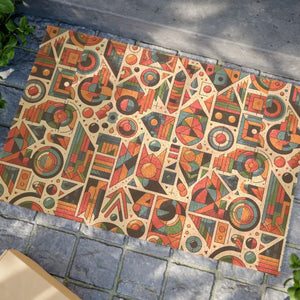 Vibrant Abstract Pattern Doormat Tufted Coir Coconut - Dipaliz - 24’’ x 16’’ - Door Mats