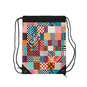 Bold Abstract Drawstring Backpack - Polyester Bag - Dipaliz - Backpacks