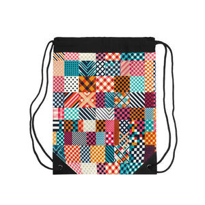 Bold Abstract Drawstring Backpack - Polyester Bag - Dipaliz - Backpacks