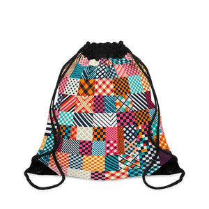 Bold Abstract Drawstring Backpack - Polyester Bag - Dipaliz - Backpacks