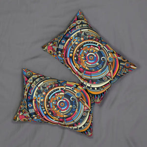 Water-resistant Lumbar Pillow - Double-sided Vibrant Abstract - Dipaliz - 20’’ × 14’’ - Pillows
