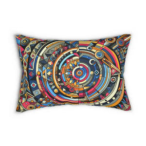 Water-resistant Lumbar Pillow - Double-sided Vibrant Abstract - Dipaliz - 20’’ × 14’’ - Pillows