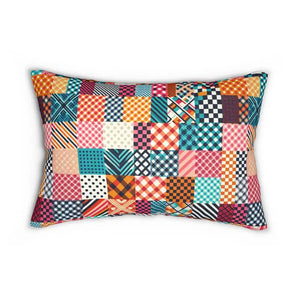 Home Decor - Polyester Lumbar Pillow - Vibrant Abstract Pattern - Dipaliz 20’’ × 14’’
