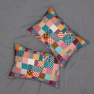 Home Decor - Polyester Lumbar Pillow - Vibrant Abstract Pattern - Dipaliz 20’’ × 14’’