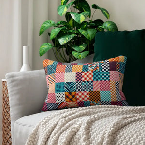 Home Decor - Polyester Lumbar Pillow - Vibrant Abstract Pattern - Dipaliz 20’’ × 14’’