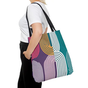Vibrant Abstract Print Tote Bag - Stylish Statement Carryall - Dipaliz - Large - Bags