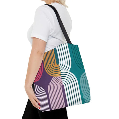 Turn Heads with our Stylish Vibrant Abstract Print Tote - Medium Bags