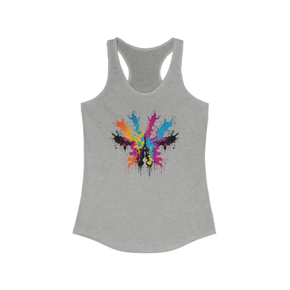 Style with Striking Vibrant Abstract Racerback Tank - Heather Grey / s Top