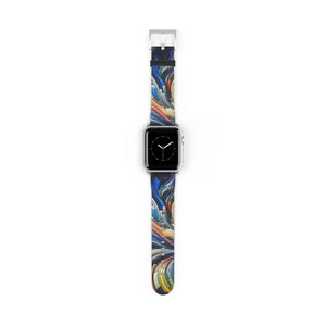 Vibrant Abstract Watch Band - Bold Style Statement - Dipaliz - 38 - 41 Mm / Silver Matte - Bands
